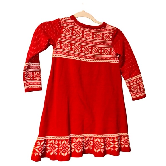 HANNA Andersson Red Christmas Holiday  Snowflake sweater Dress size 5 - Picture 2 of 3